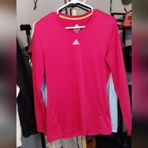 Adidas Women's Bright Pink Climalite Long Sleeve Tee